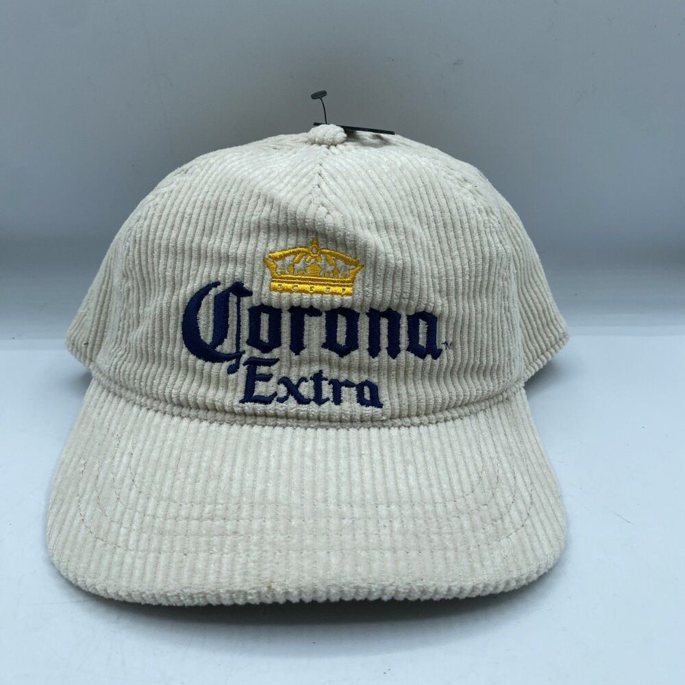 Corona Extra Hat Corduroy Ivory Cotton Baseball Cap Beer Adjustable Party NWT*